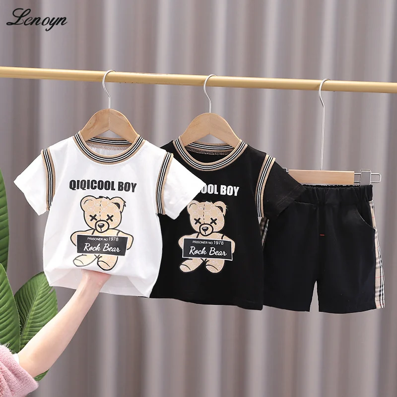 Lenoyn 2023 New Children's Wear Set Solid Color Doll Bears Printed T-shirt Shorts Summer Set for Boys and Girls Clothes Sets
Lenoyn 2023 New Children's Wear Set Solid Color Doll Bears Printed T-shirt Shorts Summer Set for Boys and Girls Clothes Sets