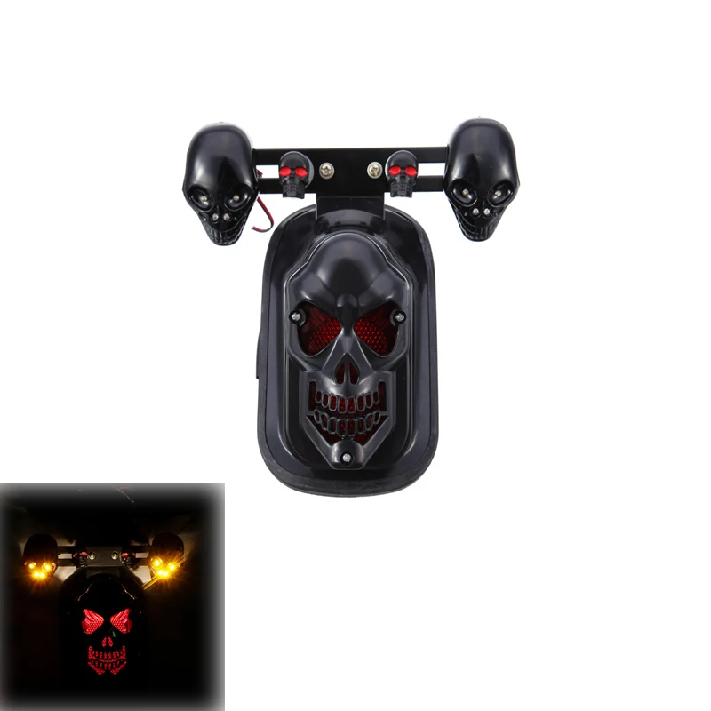 Motorcycle Skull Taillight With Turn Signal Rear Brake Light Black Chrome Skeleton Style Modified Blinker Indicator Light
Motorcycle Skull Taillight With Turn Signal Rear Brake Light Black Chrome Skeleton Style Modified Blinker Indicator Light
