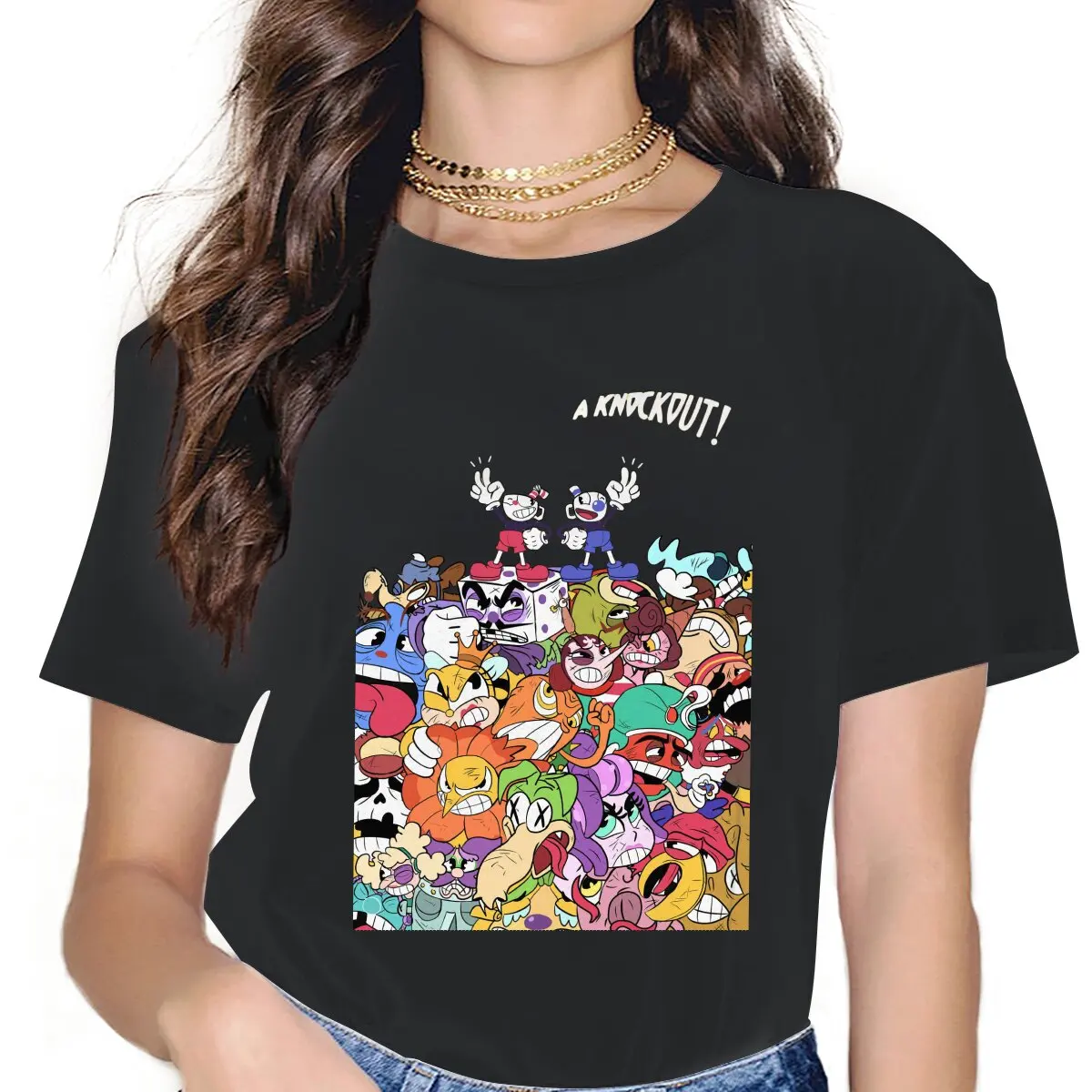Funny The Smooth T-Shirt Women O Neck T Shirt Cuphead Celluloid Hand Drawn Animation Acoustic Jazz Recording Short Sleeve
Funny The Smooth T-Shirt Women O Neck T Shirt Cuphead Celluloid Hand Drawn Animation Acoustic Jazz Recording Short Sleeve