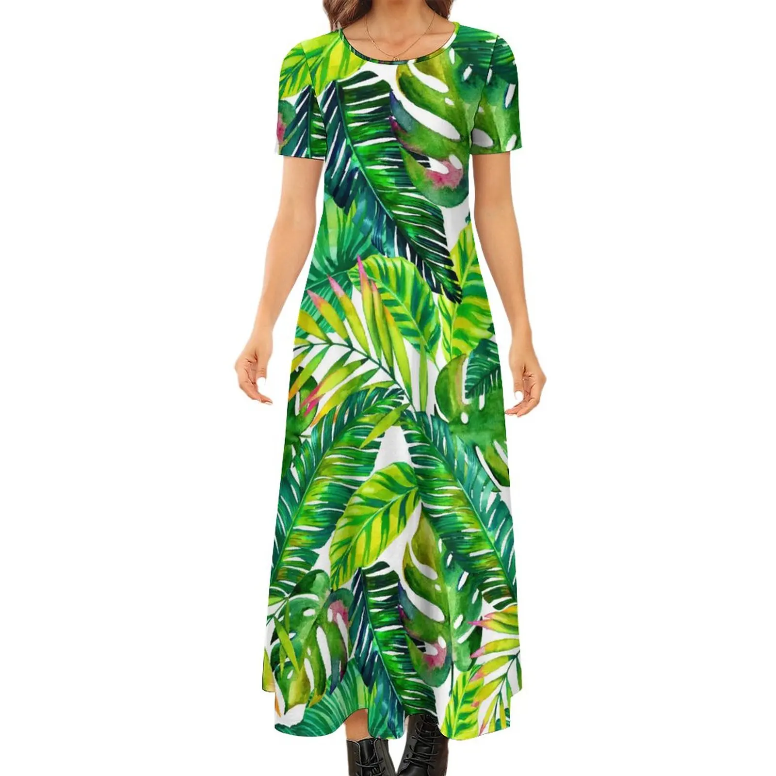 Green Palm Leaves Dress Tropical Plants Print Funny Boho Beach Long Dresses Ladies Kawaii Maxi Dress Birthday Present
Green Palm Leaves Dress Tropical Plants Print Funny Boho Beach Long Dresses Ladies Kawaii Maxi Dress Birthday Present