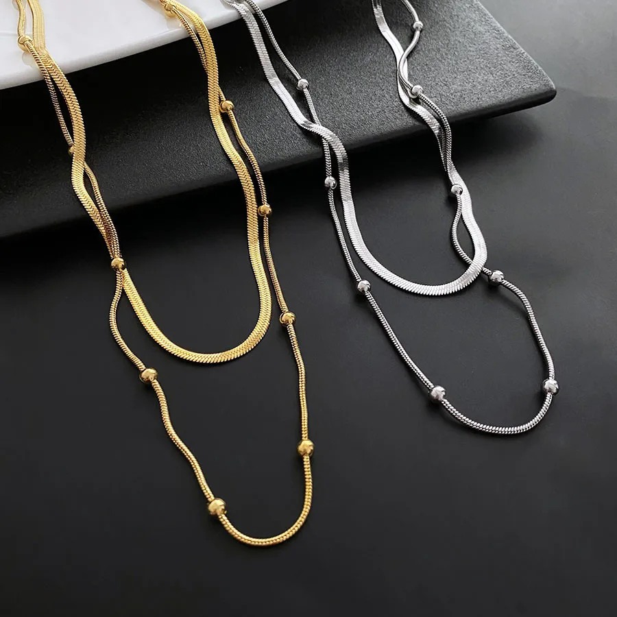 Design Beads Chain Simple Ins Stainless Steel Snake Necklace For Women Accessories Vintage Fashion Jewelry Neck Choker Girl Gift
Design Beads Chain Simple Ins Stainless Steel Snake Necklace For Women Accessories Vintage Fashion Jewelry Neck Choker Girl Gift