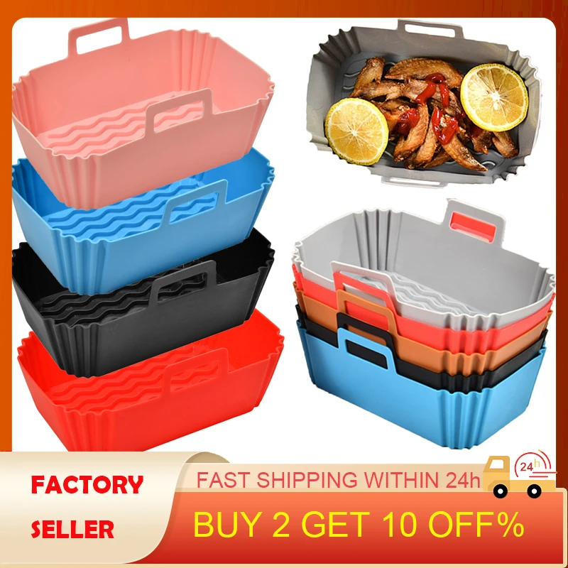 Novel Air Fryer Silicone Tray Rectangle Oven Pot Basket Reusable Ultra Liner Form Silicone Baking Dish For Airfryer Accessories
Novel Air Fryer Silicone Tray Rectangle Oven Pot Basket Reusable Ultra Liner Form Silicone Baking Dish For Airfryer Accessories