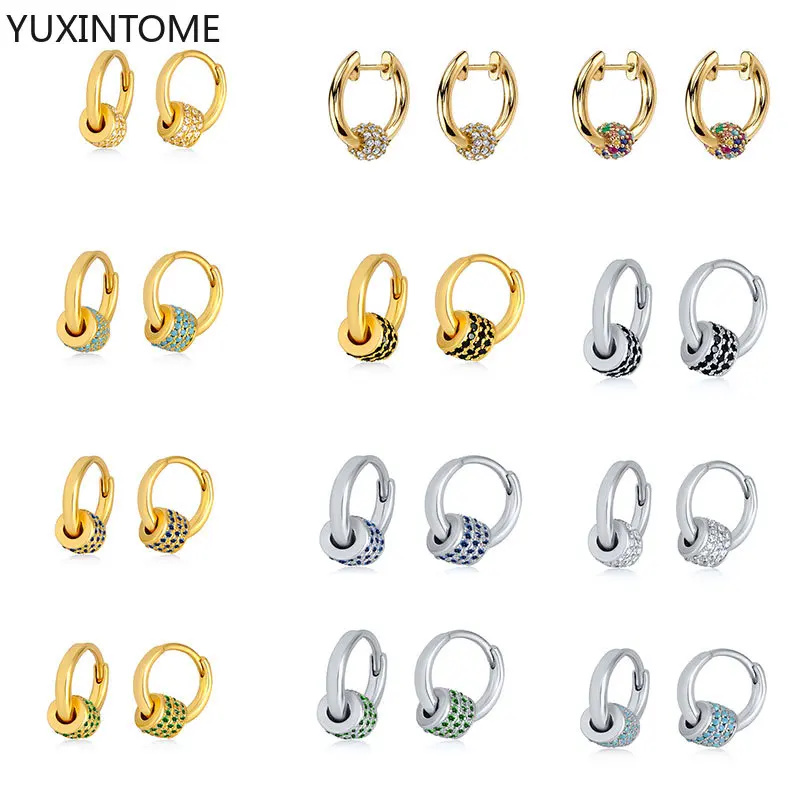 YUXINTOME 925 Sterling Silver Needle Small Zircon Inlaid Round Circle Hoop Earrings for Women Unique Design Fashion Jewelry
YUXINTOME 925 Sterling Silver Needle Small Zircon Inlaid Round Circle Hoop Earrings for Women Unique Design Fashion Jewelry