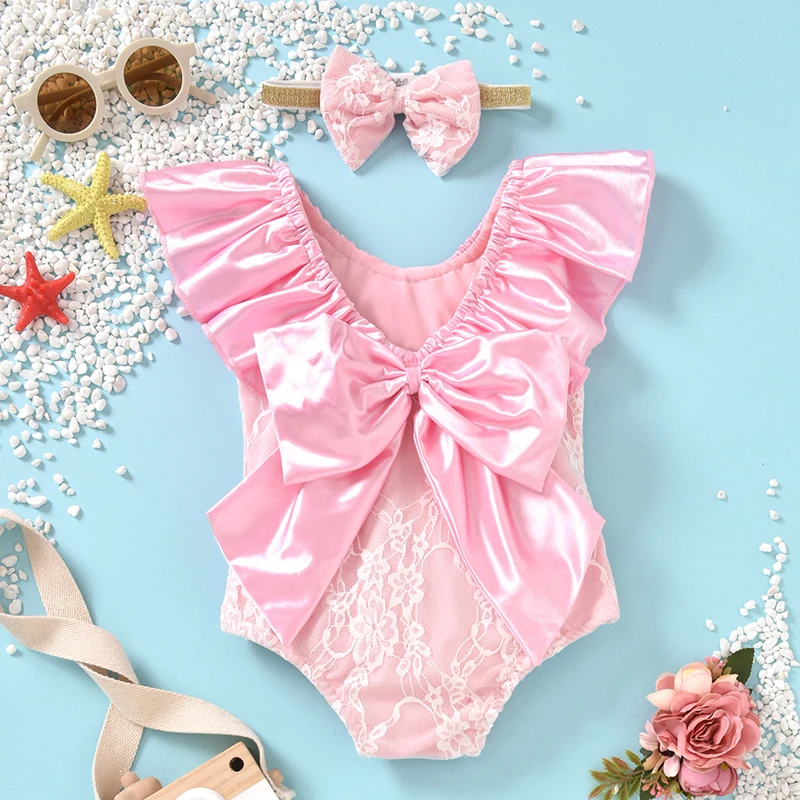 Kids Swimsuits Toddler Girl Floral Lace Ruffled Sleeveless Beach Swimwear and Hair Band for Summer
Kids Swimsuits Toddler Girl Floral Lace Ruffled Sleeveless Beach Swimwear and Hair Band for Summer