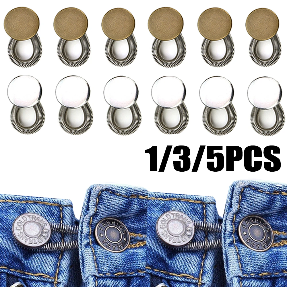 5pcs Nail-free Button Telescopic Expansion Waist Buttons Detachable Button Extension Pins Jeans Adjustable Cloth Accessories
5pcs Nail-free Button Telescopic Expansion Waist Buttons Detachable Button Extension Pins Jeans Adjustable Cloth Accessories