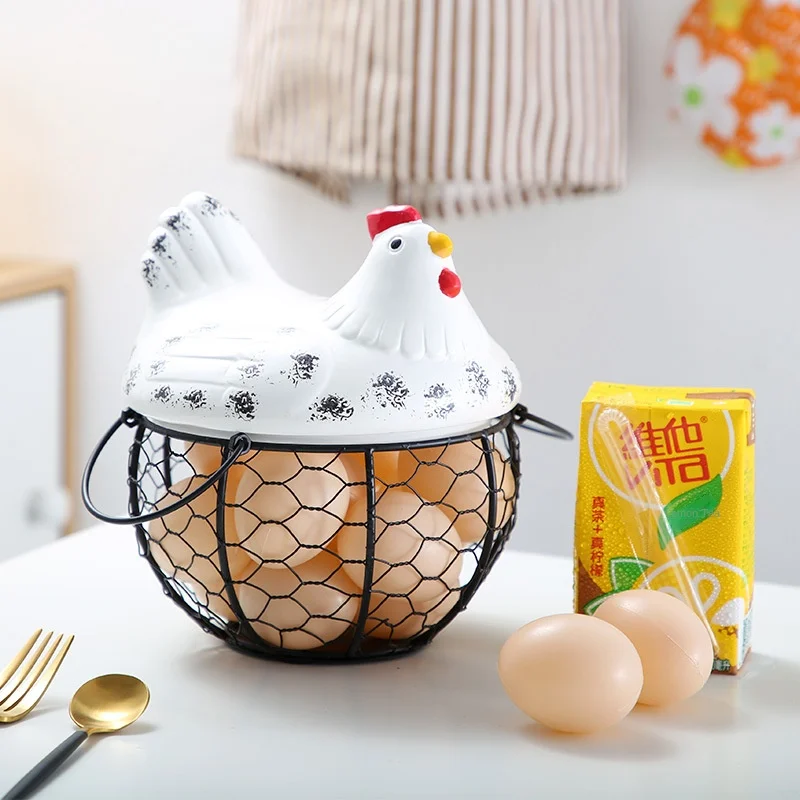 Storage Box Kitchen Ceramic Hen Storage Decorative Accessories Ceramic Iron Egg Basket Fruit Basket Garlic Potato Sundries
Storage Box Kitchen Ceramic Hen Storage Decorative Accessories Ceramic Iron Egg Basket Fruit Basket Garlic Potato Sundries