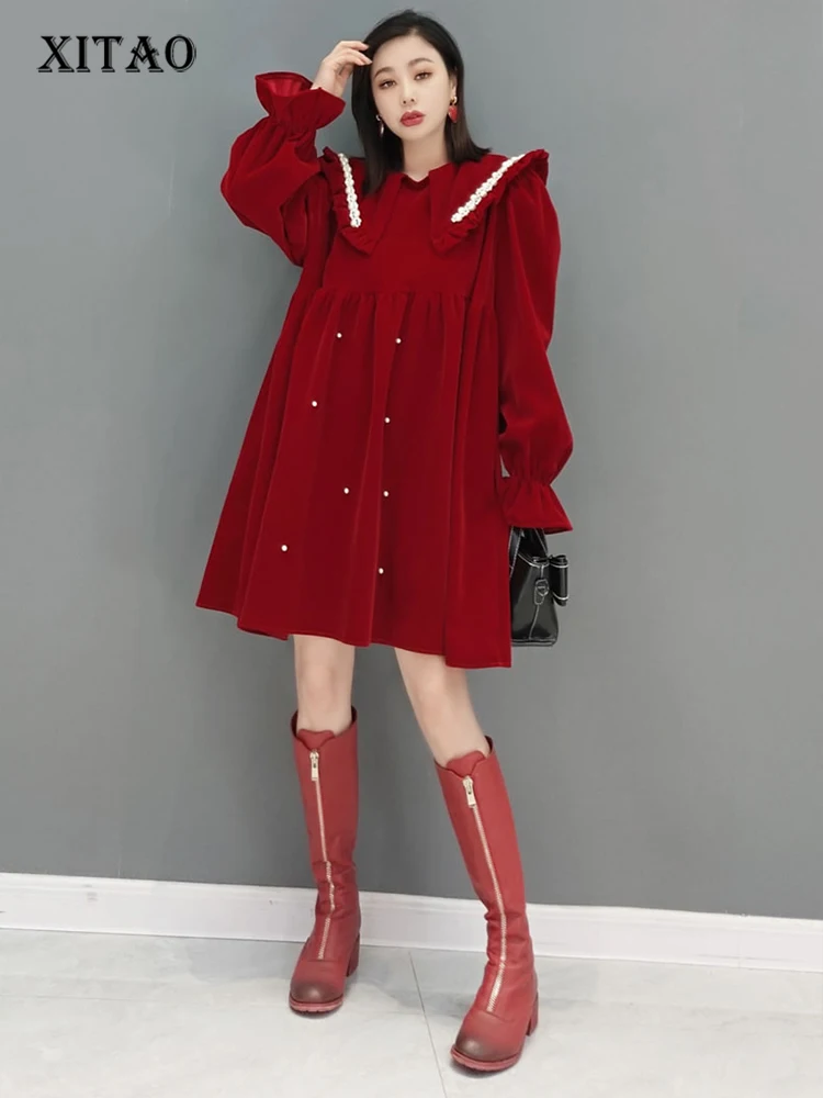 XITAO Vintage Mini Dress Fashion Silk Velvet Contrast Color Peter Pan Collar Women New Loose Large Size Pullover Dress GWJ2873
XITAO Vintage Mini Dress Fashion Silk Velvet Contrast Color Peter Pan Collar Women New Loose Large Size Pullover Dress GWJ2873