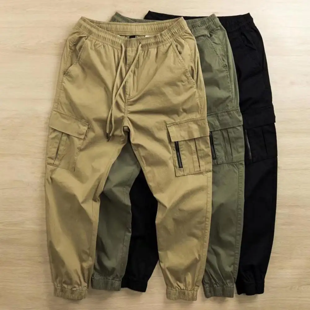 Men Solid Color Trousers Clothes Breathable Drawstring Elastic Waist Pants Cargo Ankle-banded Daily
Men Solid Color Trousers Clothes Breathable Drawstring Elastic Waist Pants Cargo Ankle-banded Daily