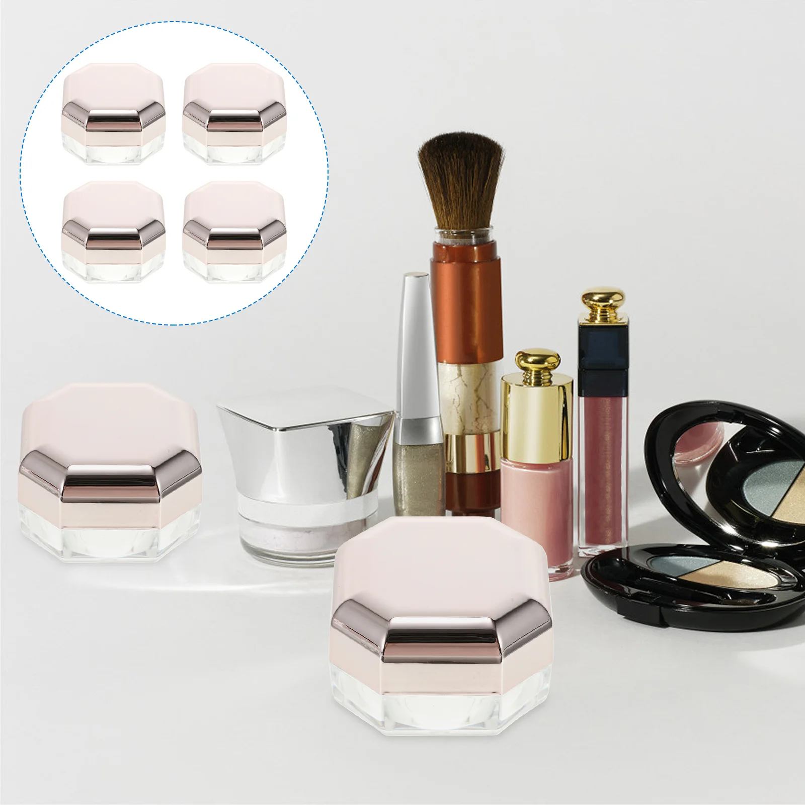 4pcs Portable Empty Loose Powder Container Octagonal Loose Powder Cases Refillable Loose Powder Box Box Makeup Tools ( Rose )
4pcs Portable Empty Loose Powder Container Octagonal Loose Powder Cases Refillable Loose Powder Box Box Makeup Tools ( Rose )