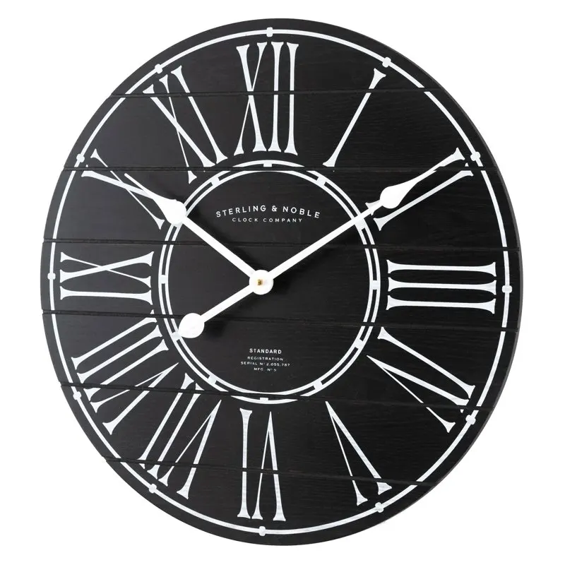 Luxurious Round Modern Farmhouse Wall Clock with Roman Numeral Numbers, Indoor Black Analog Clock for Home Decoration.
Luxurious Round Modern Farmhouse Wall Clock with Roman Numeral Numbers, Indoor Black Analog Clock for Home Decoration.