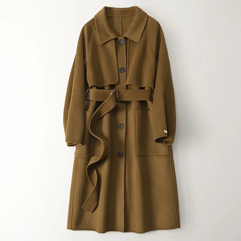 68% Wool autumn and winter 2023 New Double Face Wool Lace up Long Women's Woolen Coat
68% Wool autumn and winter 2023 New Double Face Wool Lace up Long Women's Woolen Coat