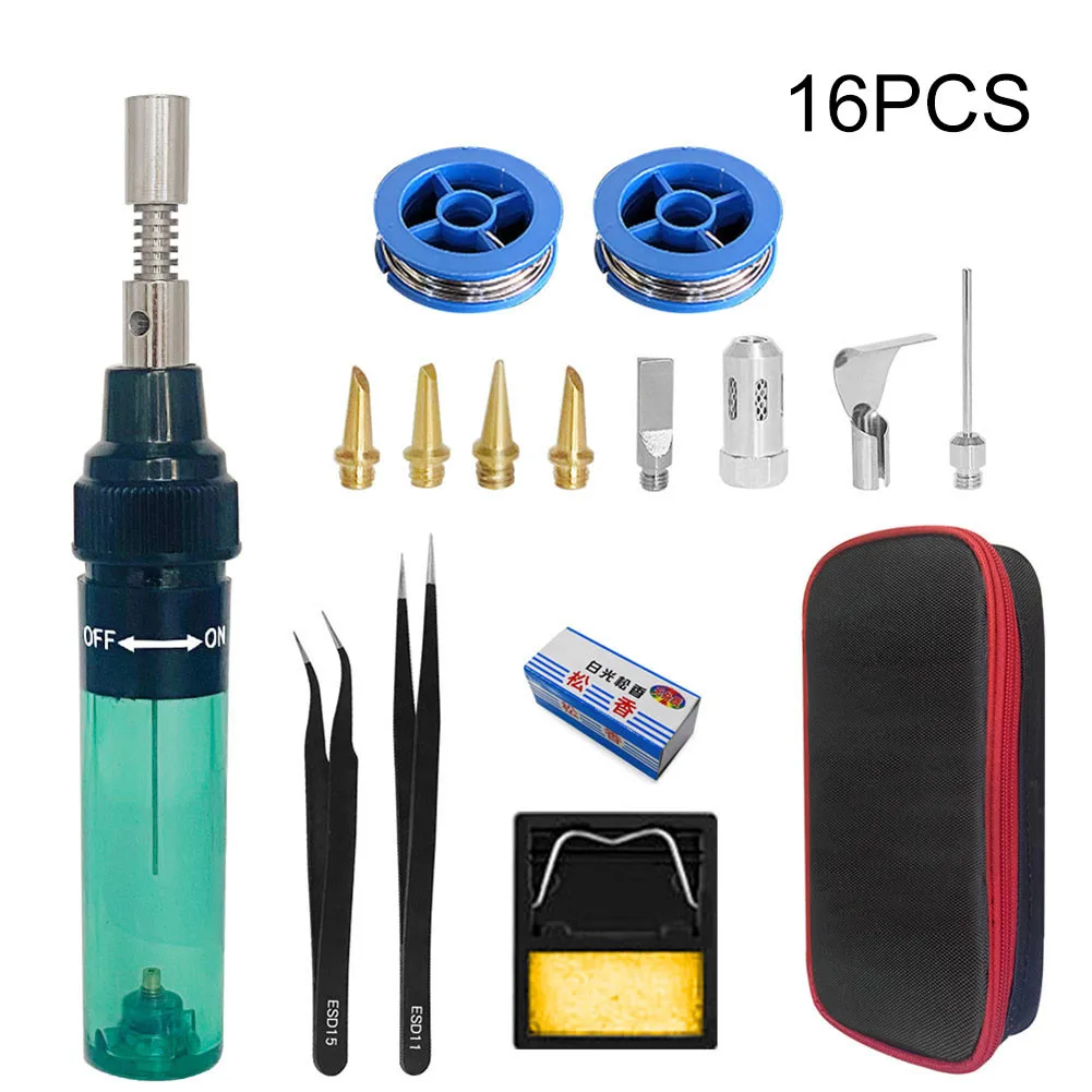 16pcs Professional Gas Soldering Iron Kit For Butane Ignition Welding Torch Tool Welding Soldering Iron Welding Electric Tools
16pcs Professional Gas Soldering Iron Kit For Butane Ignition Welding Torch Tool Welding Soldering Iron Welding Electric Tools