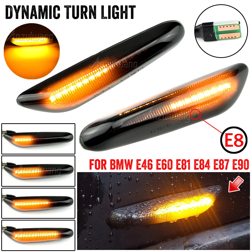 

Sequential Flashing LED Turn Signal Side Marker Light Blinker for BMW X1 X3 E81 E82 E87 E88 E46 E90 E91 E92 E93 E60 E61 E84 E83