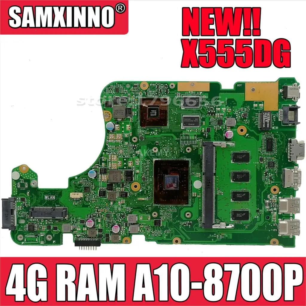 Akmey X555DG motherboard For Asus X555DG X555D A555D X555Y X555YI laptop motherboard Test work 100% A10-8700P R5-M320 4GB-RAM
Akmey X555DG motherboard For Asus X555DG X555D A555D X555Y X555YI laptop motherboard Test work 100% A10-8700P R5-M320 4GB-RAM