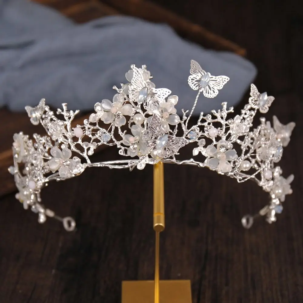 

Hot Handmade New Design Hair Accessories Pearl Rhinestone Crown Princess Crowns Tiara Butterfly Hairband Bride Tiaras