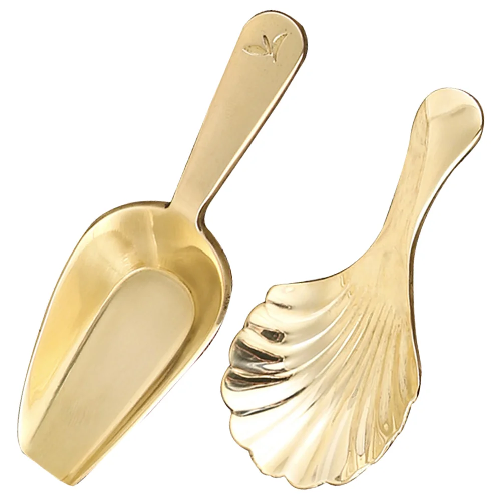 

Scoop Salt Brass Tea Mini Scoops Spoon Sugar Seasoning Spoons Teaspoons Bath Ice Coffee Bean Leaf Scooper Measuring Loose Cream