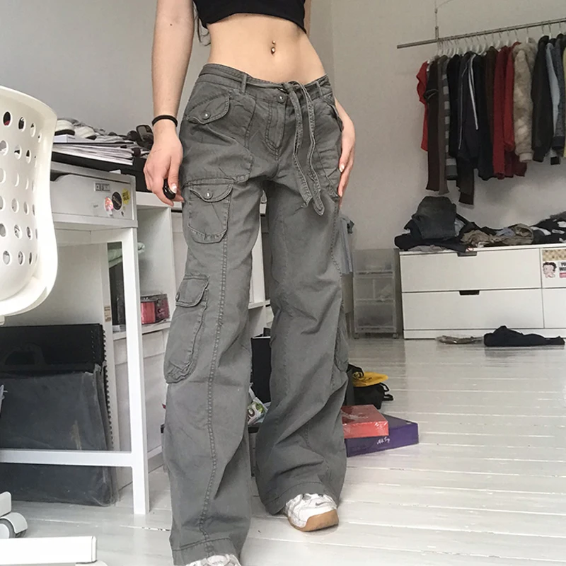 Women's Trousers Vintage Harajuku Cargo Jeans Big Pockets Low Waisted Grunge Fairycore Joggers Academic Sweatpants Women Pants
Women's Trousers Vintage Harajuku Cargo Jeans Big Pockets Low Waisted Grunge Fairycore Joggers Academic Sweatpants Women Pants