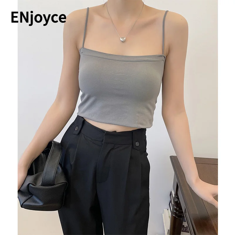 2023 Summer Women Simple Suspenders Vest Straps with Chest Pads Ladies Elegant Tank Cropped Tops Matching Sleeveless
2023 Summer Women Simple Suspenders Vest Straps with Chest Pads Ladies Elegant Tank Cropped Tops Matching Sleeveless