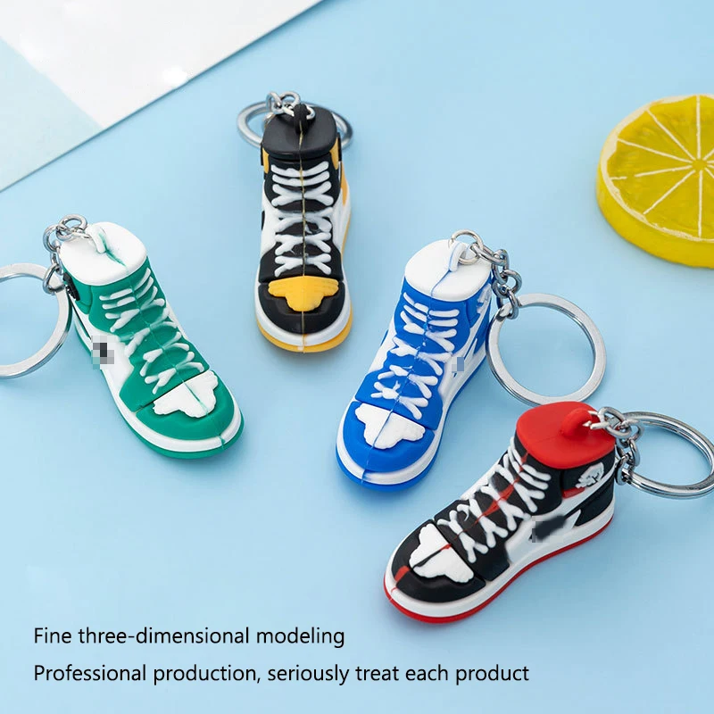 Motorcycle key chain 3D basketball shoes key chain pendant 3D mini basketball shoes model soft rubber decoration gift key ring 
Motorcycle key chain 3D basketball shoes key chain pendant 3D mini basketball shoes model soft rubber decoration gift key ring