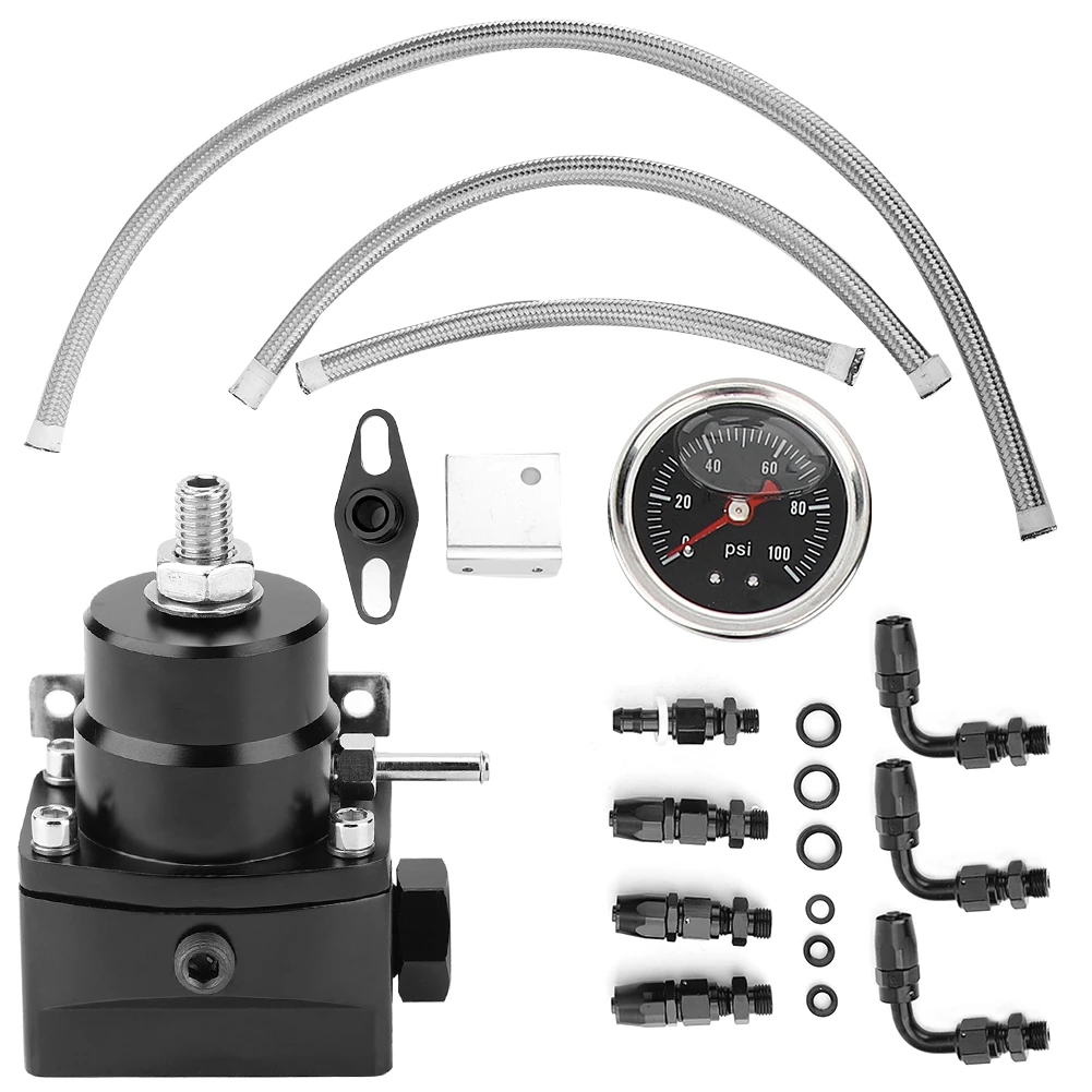 Universal 0-100psi Adjustable Oil Gauge Fuel Pressure Regulator Kit with AN-6 Connectors fuel
Universal 0-100psi Adjustable Oil Gauge Fuel Pressure Regulator Kit with AN-6 Connectors fuel