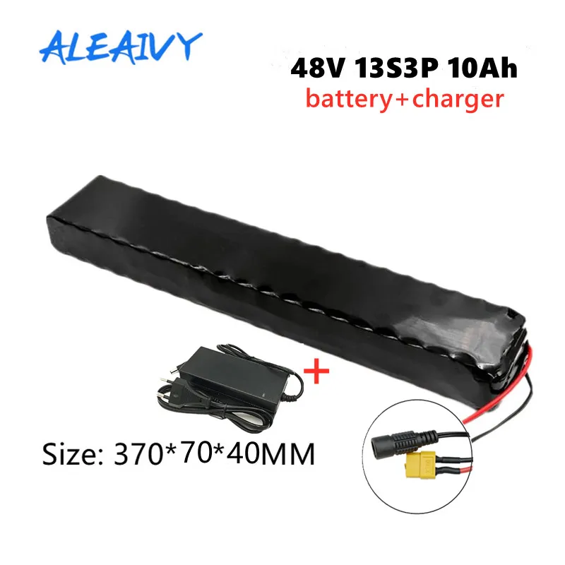 

Aleaivy 48V 13S3P 10Ah 500W lithium-ion battery pack suitable for 48V electric bicycles built-in 20A BMS lithium battery+charger