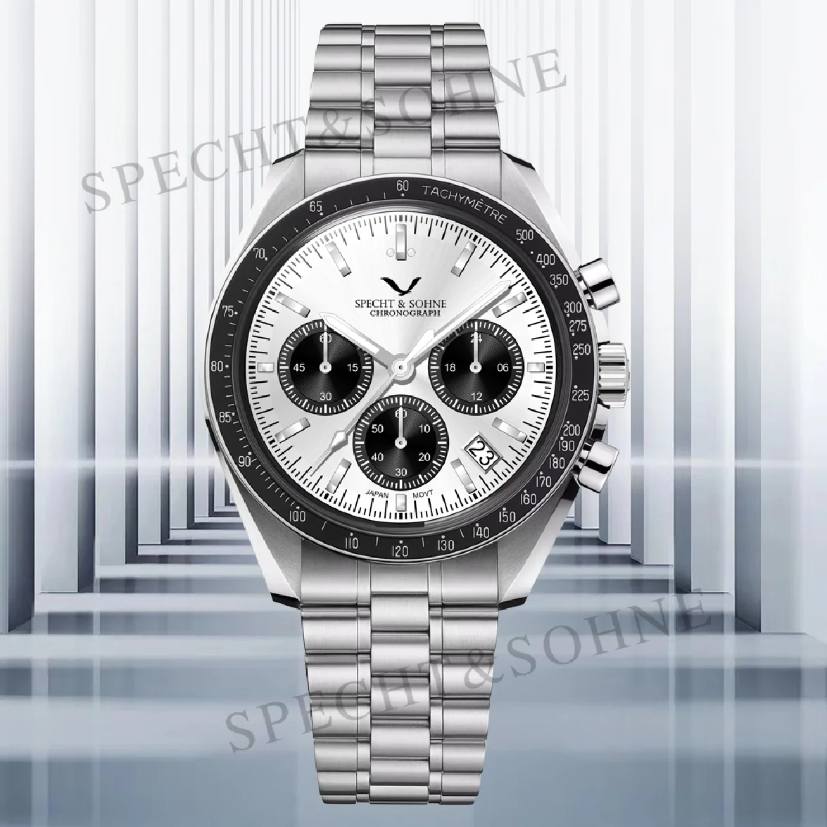 

Specht&Sohne Luxury Panda Sports Watches For Men Japan VK63 Quartz Chronograph Stainless Steel 50M Waterproof Reloj Hombre 2023