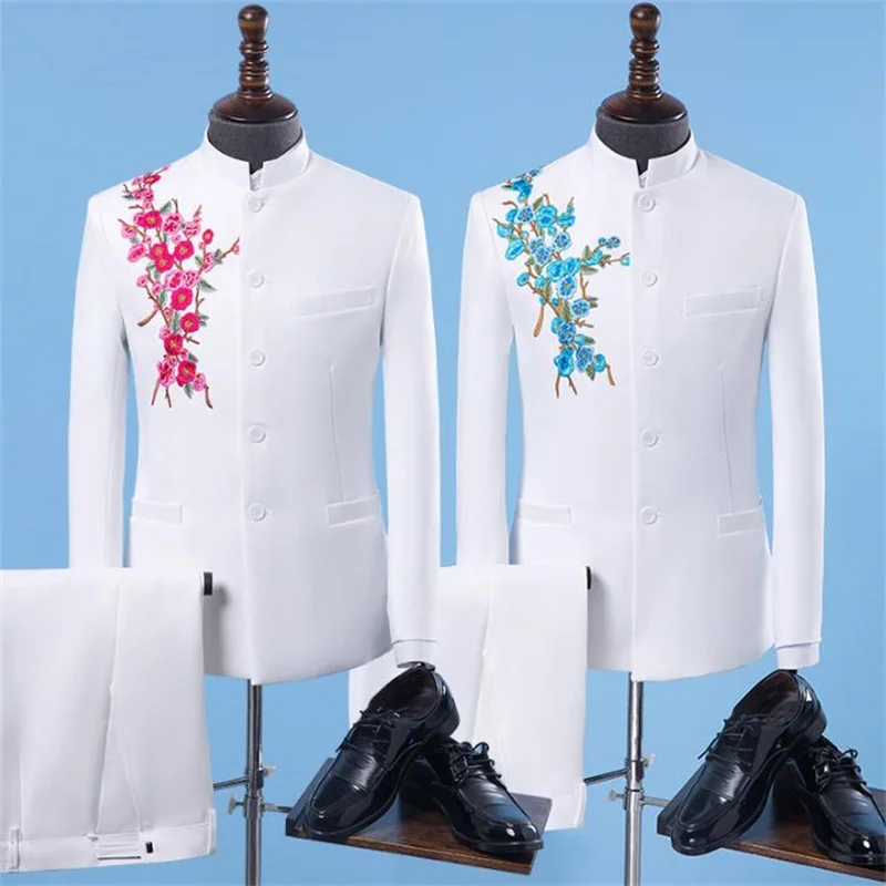 Retro blazer men formal dress latest coat pant designs suit men chinese style trouser marriage wedding suits for men's white
Retro blazer men formal dress latest coat pant designs suit men chinese style trouser marriage wedding suits for men's white