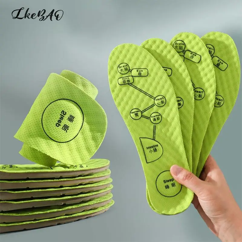

1Pair Men Women Soft Breathable Sports Cushion Inserts Sweat-absorbing Deodorant Orthopedic Shoe Sole Foot Acupressure Insole
