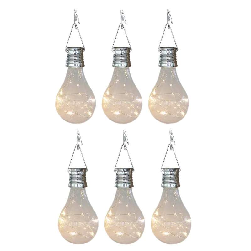 Outdoor Lights With 6 Solar Bulbs, Waterproof For Camping Home Garden Christmas Party Lights 
Outdoor Lights With 6 Solar Bulbs, Waterproof For Camping Home Garden Christmas Party Lights