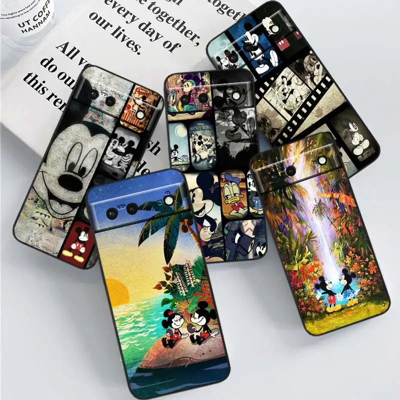 

Minnie Mickey mouse cool Phone Case For Google Pixel 8 7A 7 6 Pro 6A 5A 5 4 4A XL 5G Black Shell Soft TPU Cover Coque Capa