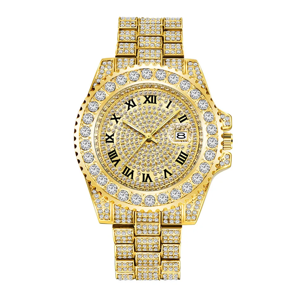 Men Hip Hop Brand Watches Fashion Alloy Band Luxury Full Diamond Business Date Gold Quartz Watch Montres de Marque de Luxe 2022
Men Hip Hop Brand Watches Fashion Alloy Band Luxury Full Diamond Business Date Gold Quartz Watch Montres de Marque de Luxe 2022