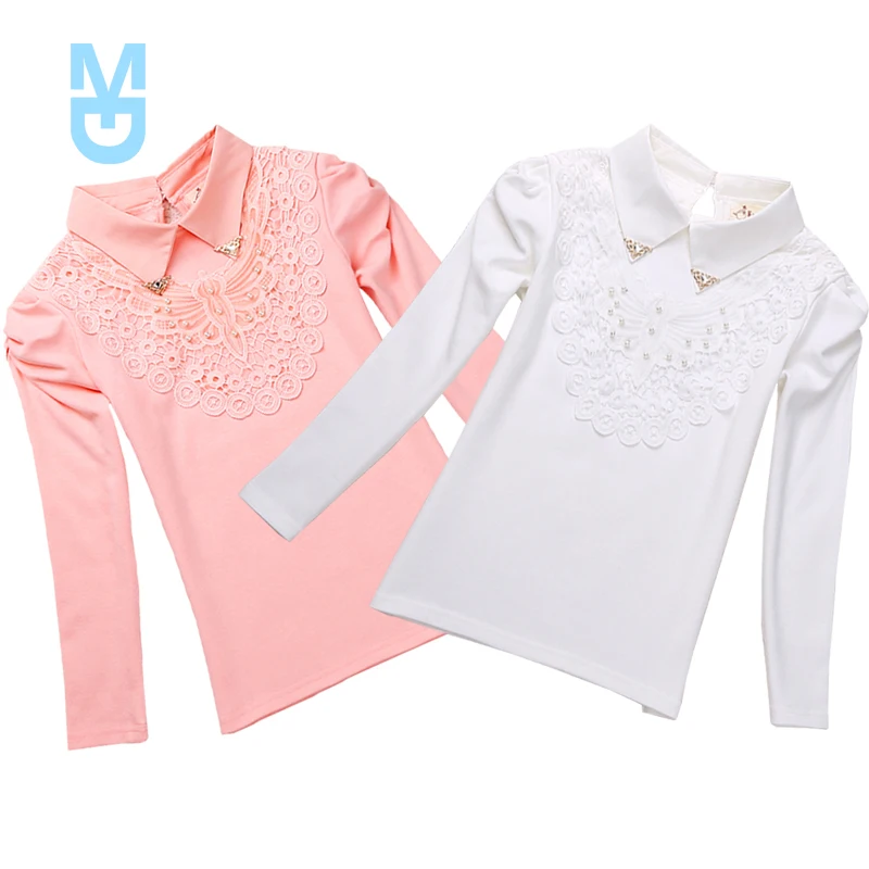New School Girls Beautiful Blouse Shirts Autumn Fashion Kids Solid Turn-Down Lace Flower Blouses High Quality Children Cotton
New School Girls Beautiful Blouse Shirts Autumn Fashion Kids Solid Turn-Down Lace Flower Blouses High Quality Children Cotton