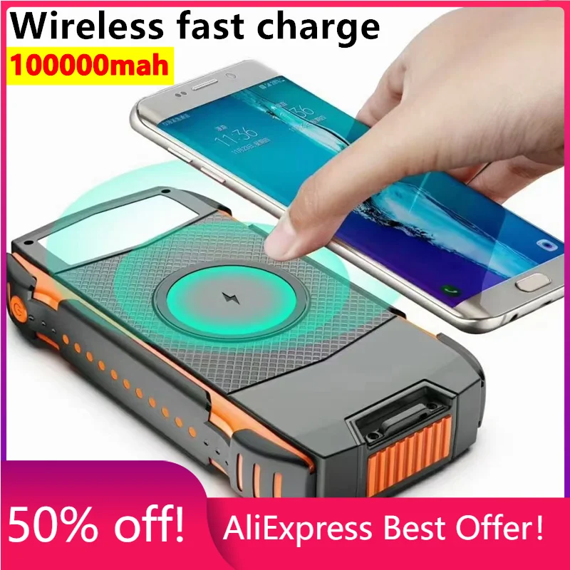 New upgraded version of solar wireless power bank 104000mah100000mahfast charging mobile power supply forHuawei Oppo Xiaomi ViVo
New upgraded version of solar wireless power bank 104000mah100000mahfast charging mobile power supply forHuawei Oppo Xiaomi ViVo