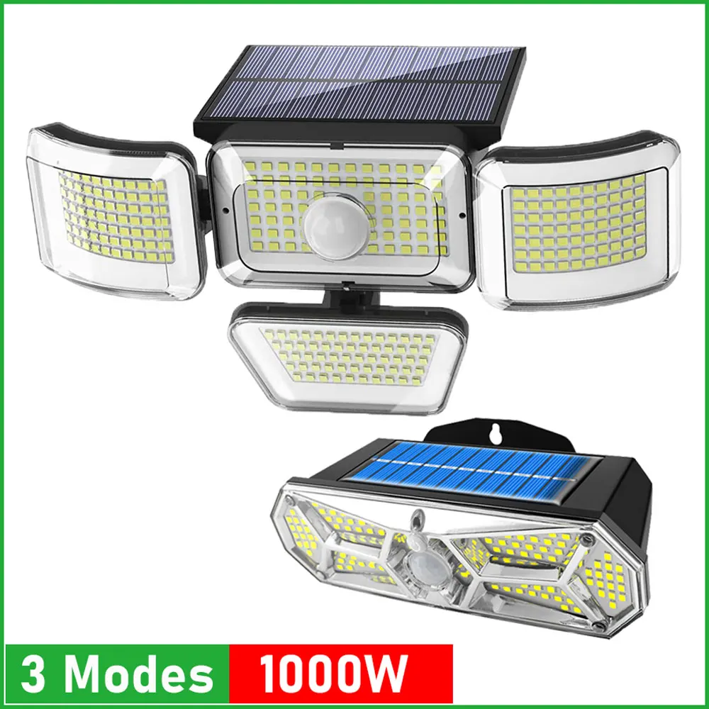 1000W Solar Lights Outdoor 278 LED 4 Adjustable Heads Solar Flood Lights IP67 Waterproof Wall Lights for Garage Garden Yard
1000W Solar Lights Outdoor 278 LED 4 Adjustable Heads Solar Flood Lights IP67 Waterproof Wall Lights for Garage Garden Yard