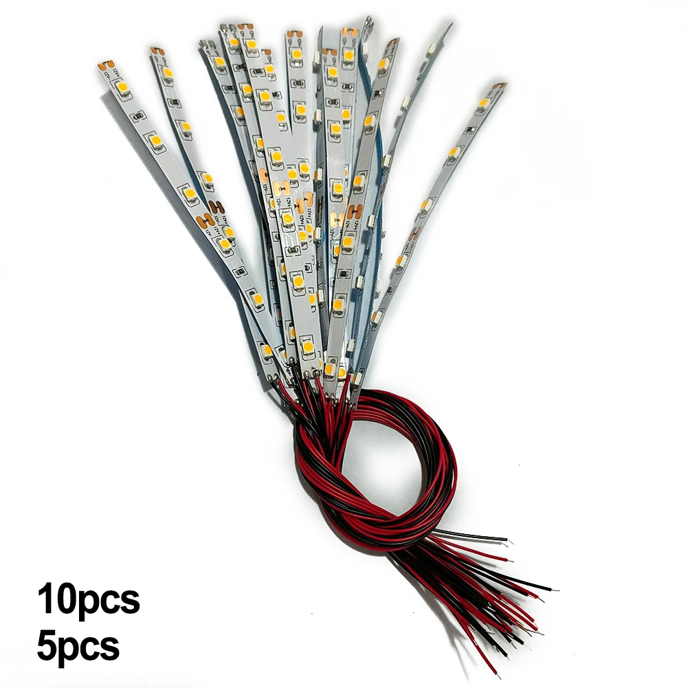 10pcs Pre Wired White Strip 6 Led SMD LED Light Self-adhesive Flexible 12V ~ 18V Perfect For Railway & Building Layout
10pcs Pre Wired White Strip 6 Led SMD LED Light Self-adhesive Flexible 12V ~ 18V Perfect For Railway & Building Layout