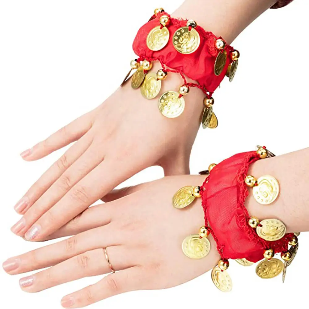 1 Pair Belly Dance Wrist Ankle Cuffs Bracelet Chiffon Gold Coin Costume Accessory Valentine's Day Gift Jewelry Women Girl New
1 Pair Belly Dance Wrist Ankle Cuffs Bracelet Chiffon Gold Coin Costume Accessory Valentine's Day Gift Jewelry Women Girl New