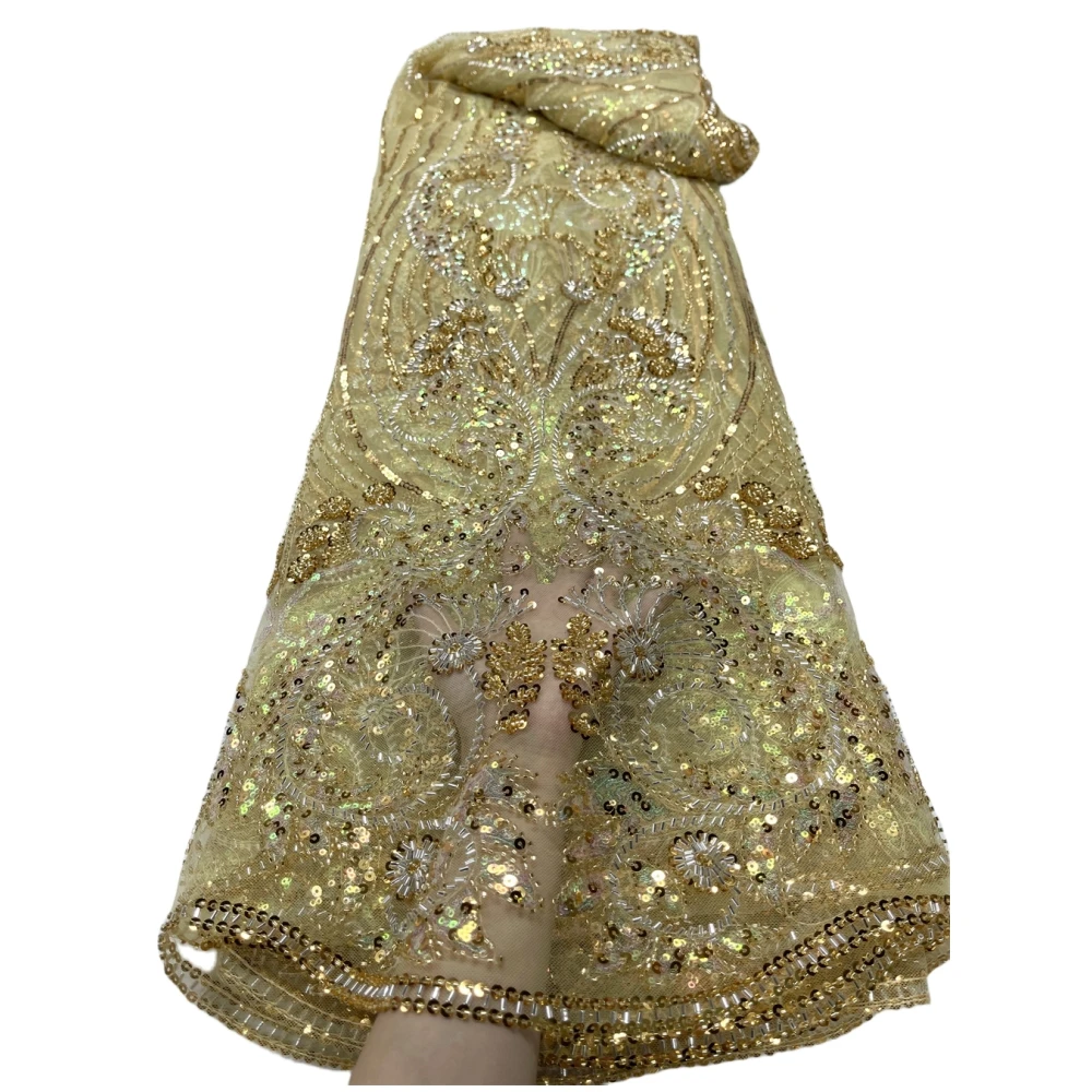 LJ Nice Tulle Textile High Quality Africa Style Gowns Sewing Net Laces With Beads Sequins Embroidery Gauze Fabrics For Women
LJ Nice Tulle Textile High Quality Africa Style Gowns Sewing Net Laces With Beads Sequins Embroidery Gauze Fabrics For Women