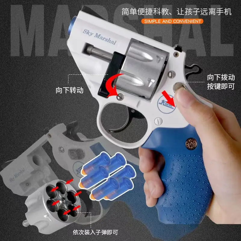 

Outdoor Sport Korth Sky Marshal 9mm Revolver Toy Pistol Weapon Gun Blaster Soft Bullet Toy Gun Airsoft Adults Boy Shoot Game ce