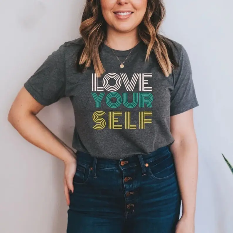 Love Your Self shirt, Self love self Love positivity mental health Gift Casual Cotton Round Neck Female Girl Short Sleeve Top
Love Your Self shirt, Self love self Love positivity mental health Gift Casual Cotton Round Neck Female Girl Short Sleeve Top