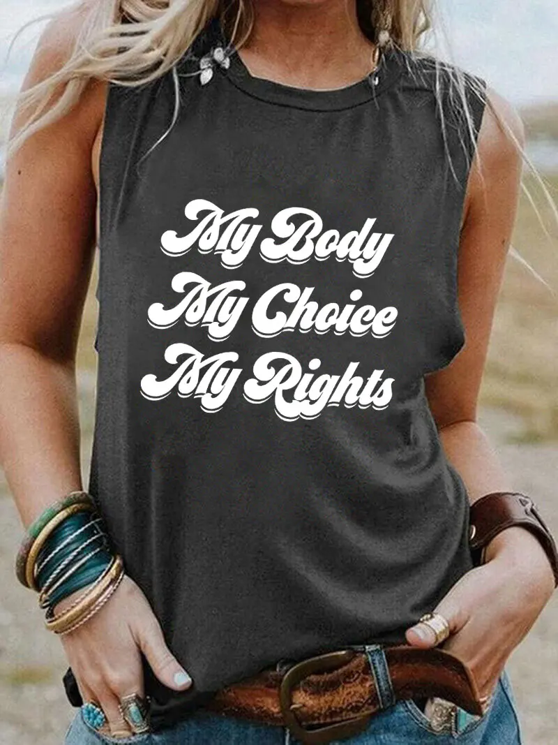 Рубашка My Body My Choice футболка Pro Choice без рукавов новое поступление женский Забавный летний Повседневный Топ без рукавов Женская футболка справа
Рубашка My Body My Choice футболка Pro Choice без рукавов новое поступление женский Забавный летний Повседневный Топ без рукавов Женская футболка справа