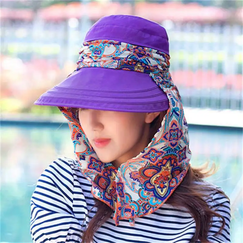 Summer Sun Hat Cover Face Scarf Folding Women's Sunscreen cap Cycling Outdoor Big Brim Beach Hats
Summer Sun Hat Cover Face Scarf Folding Women's Sunscreen cap Cycling Outdoor Big Brim Beach Hats