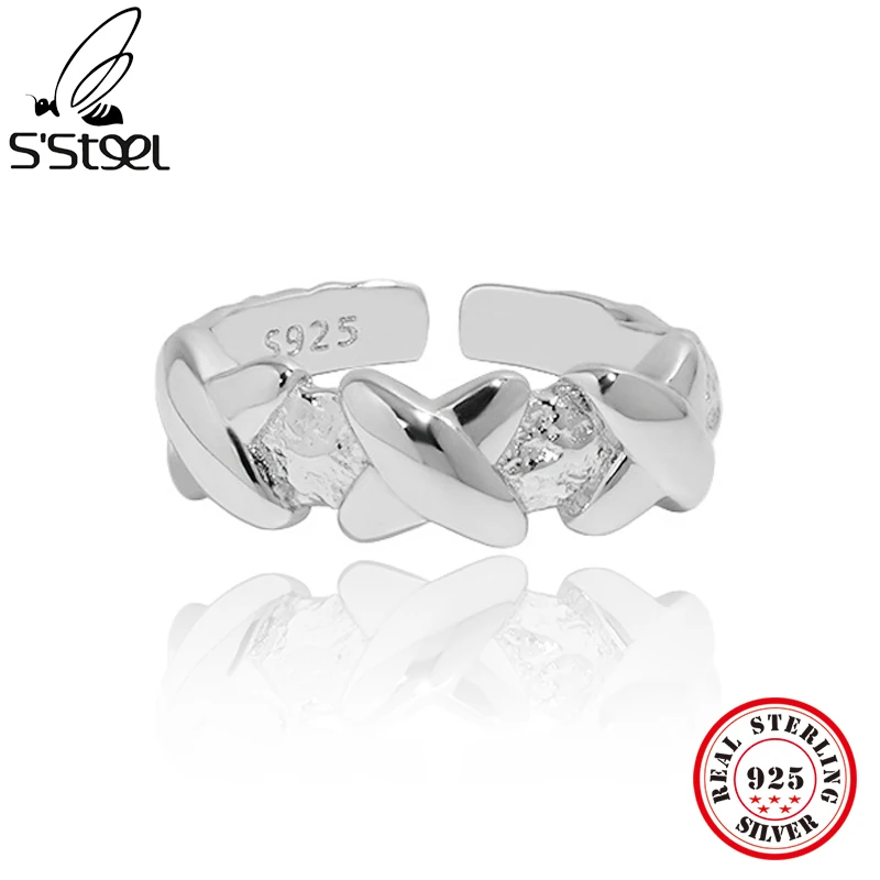 S'STEEL Original 925 Sterling Silver Adjustable Rings For Women Vintage Matching Ring 2022 Trend Accessories Fashion Jewellery
S'STEEL Original 925 Sterling Silver Adjustable Rings For Women Vintage Matching Ring 2022 Trend Accessories Fashion Jewellery