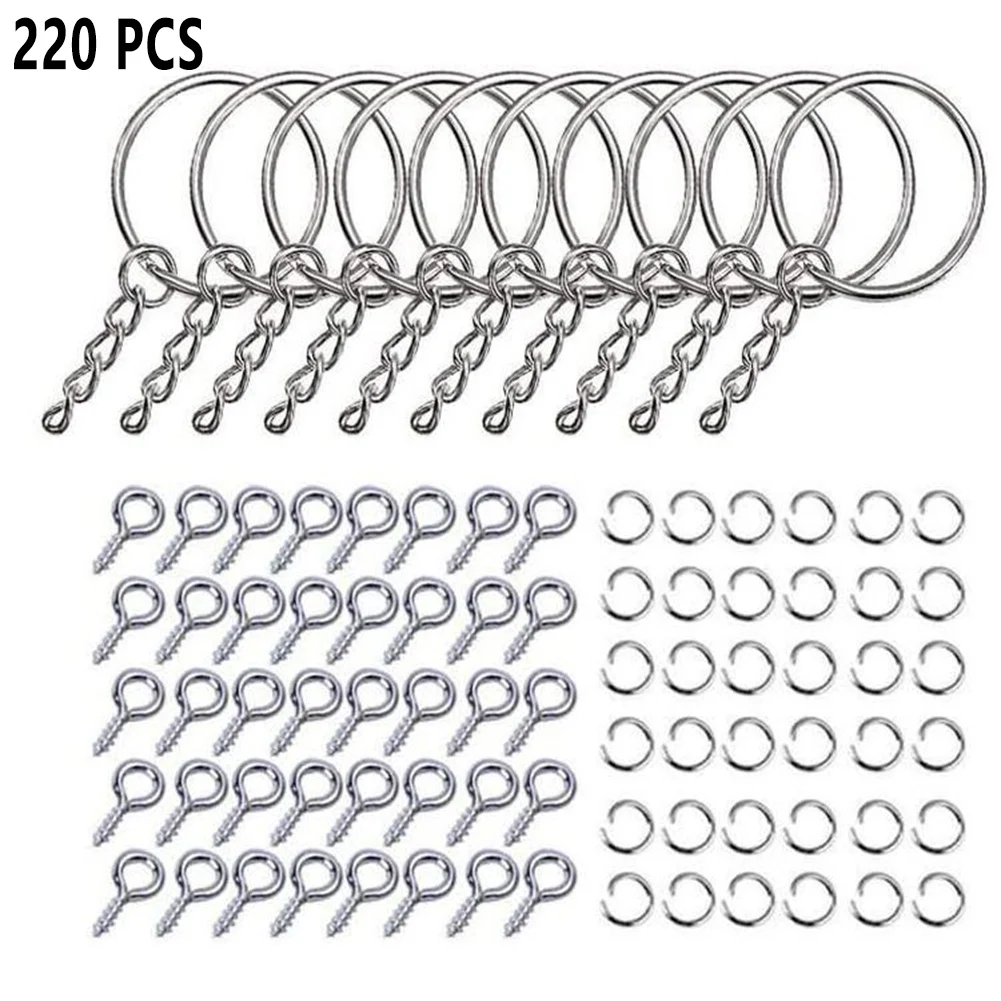220pcs Silver Metal Blank Keyring Keychain Split Ring Keyfob Key Holder Rings Key Chains Key Ring DIY Jewelry Making Accessories
220pcs Silver Metal Blank Keyring Keychain Split Ring Keyfob Key Holder Rings Key Chains Key Ring DIY Jewelry Making Accessories