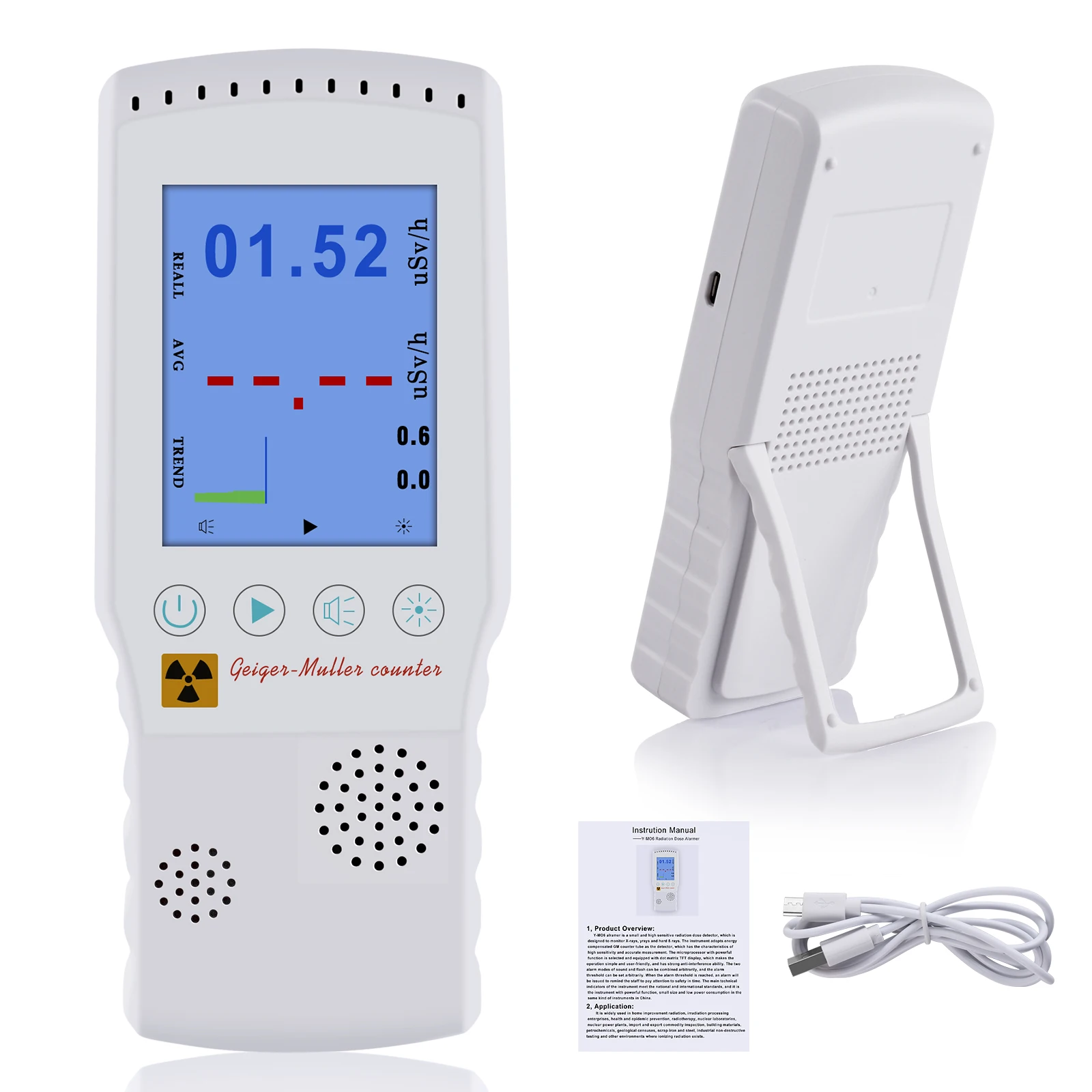 Nuclear Radiation Detector Portable Geiger Counter High Precision Personal Dosimeter LCD Display X-Ray Gamma Radiation Detector
Nuclear Radiation Detector Portable Geiger Counter High Precision Personal Dosimeter LCD Display X-Ray Gamma Radiation Detector