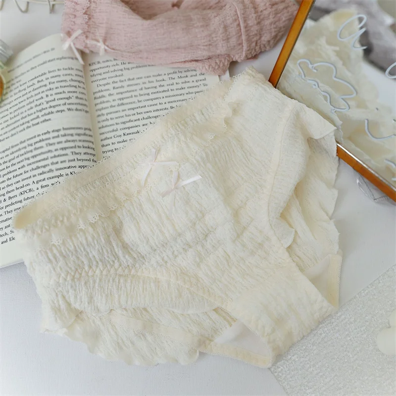 Japanese System Sweet Girl Panty Lace Trim Underpants Solid Color Panties Intimates Women Lingerie Bow Knot Mid Waist Briefs
Japanese System Sweet Girl Panty Lace Trim Underpants Solid Color Panties Intimates Women Lingerie Bow Knot Mid Waist Briefs