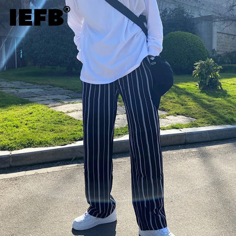 IEFB Loose Men's Striped Wide Leg Pants Contrast Color Elastic Waist Male Casual Pants 2023 Spring Straight Trousers 9A6720
IEFB Loose Men's Striped Wide Leg Pants Contrast Color Elastic Waist Male Casual Pants 2023 Spring Straight Trousers 9A6720