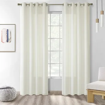 Blackout Curtain for Bedroom Lined Grommet Wide Width Curtain Panel in Ivory Curtains for Window Bedrooms Rooms Shades Screen