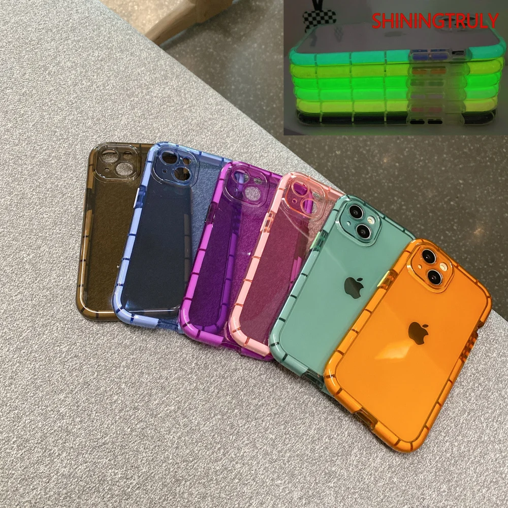 Transparent Luminous Bumper Case for iPhone 11 12 13 Pro Max 13Pro X XR XS Shockproof Clear Soft Silicone Air Buffer Cover Coque
Transparent Luminous Bumper Case for iPhone 11 12 13 Pro Max 13Pro X XR XS Shockproof Clear Soft Silicone Air Buffer Cover Coque
