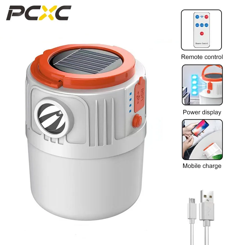 PCXC LED Solar Charging Light USB Rechargeable 6 Mode Tent Lamp Outdoor Waterproof Portable Lantern Emergency Bulb Flashlight
PCXC LED Solar Charging Light USB Rechargeable 6 Mode Tent Lamp Outdoor Waterproof Portable Lantern Emergency Bulb Flashlight