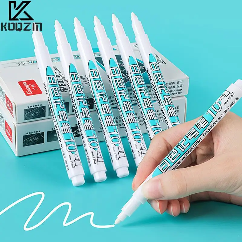 1/6Pcs Oily White Marker Pen Graffiti Pens Waterproof Permanent Gel Pencil Tire Painting Notebook Tyre Tread Environmental Pen
1/6Pcs Oily White Marker Pen Graffiti Pens Waterproof Permanent Gel Pencil Tire Painting Notebook Tyre Tread Environmental Pen